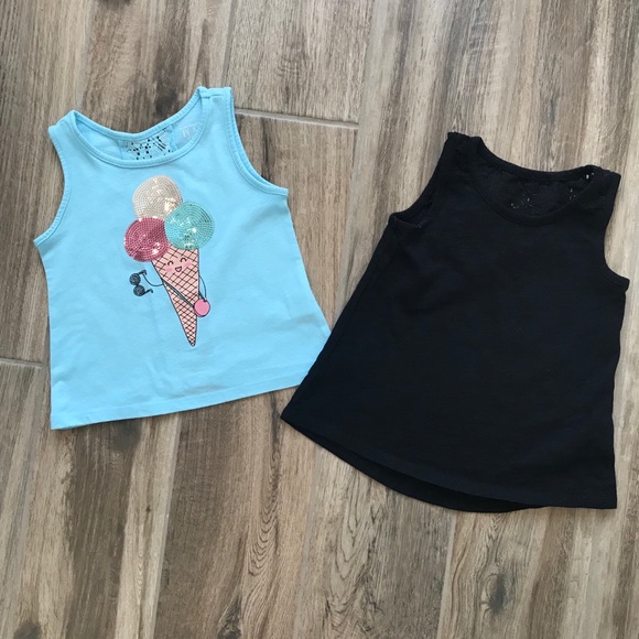 Set of 2 Tank Tops with lace and sequin detail 2T - Picture 1 of 8